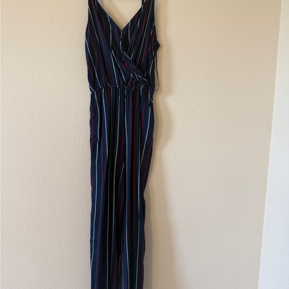 Striped Sleeveless Jumpsuit